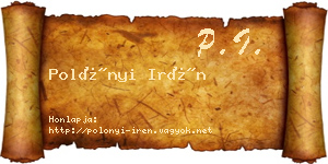 Polónyi Irén névjegykártya